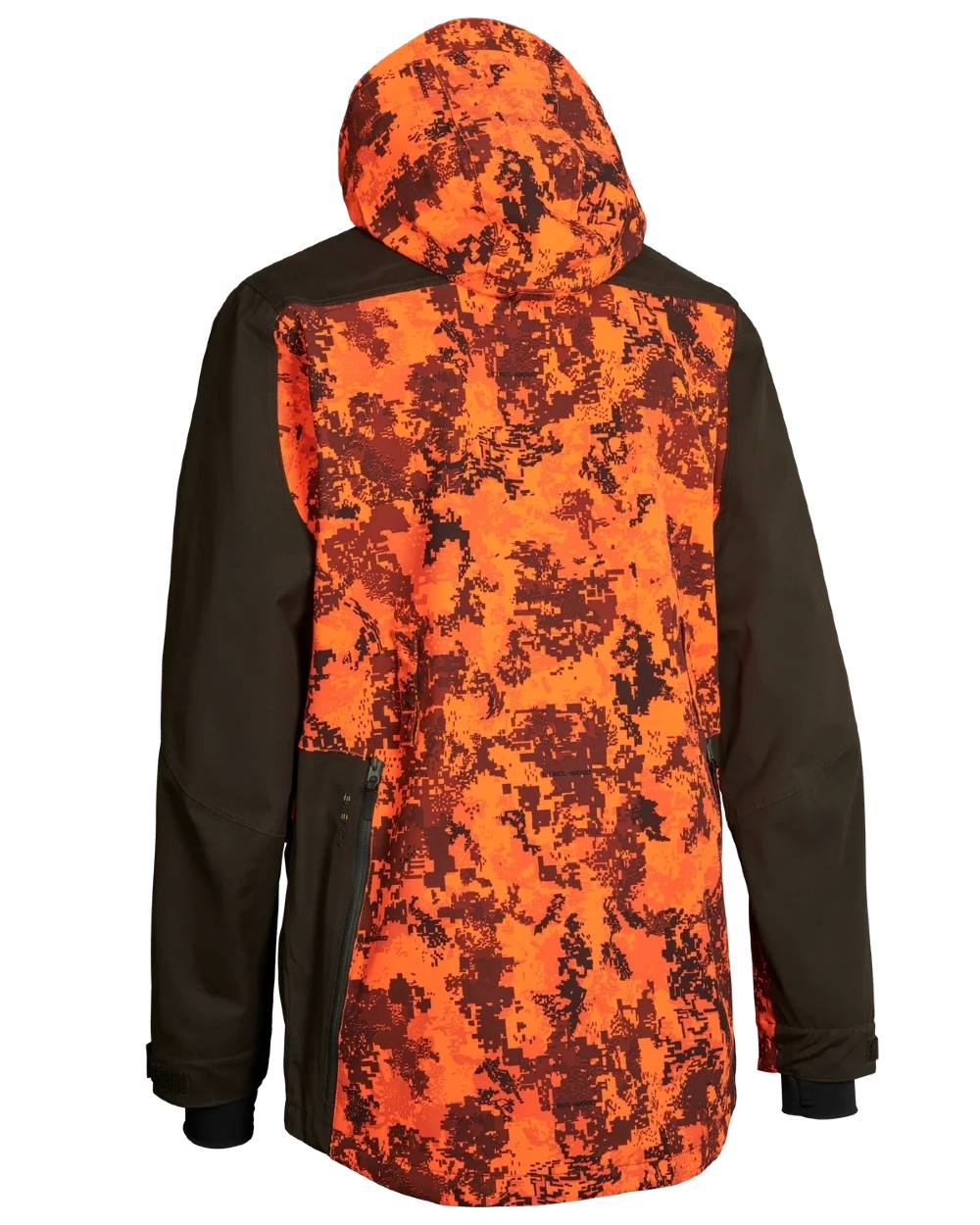 Dark Green Orange Blaze coloured Northern Hunting Mens Falkor Aks Waterproof Hunting Jacket on white background 