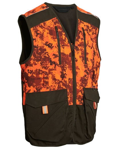 Dark Green Orange Blaze coloured Northern Hunting Mens Falkor Tark Hunting Vest on white background 