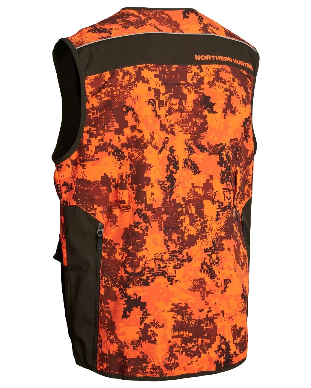Dark Green Orange Blaze coloured Northern Hunting Mens Falkor Tark Hunting Vest on white background 