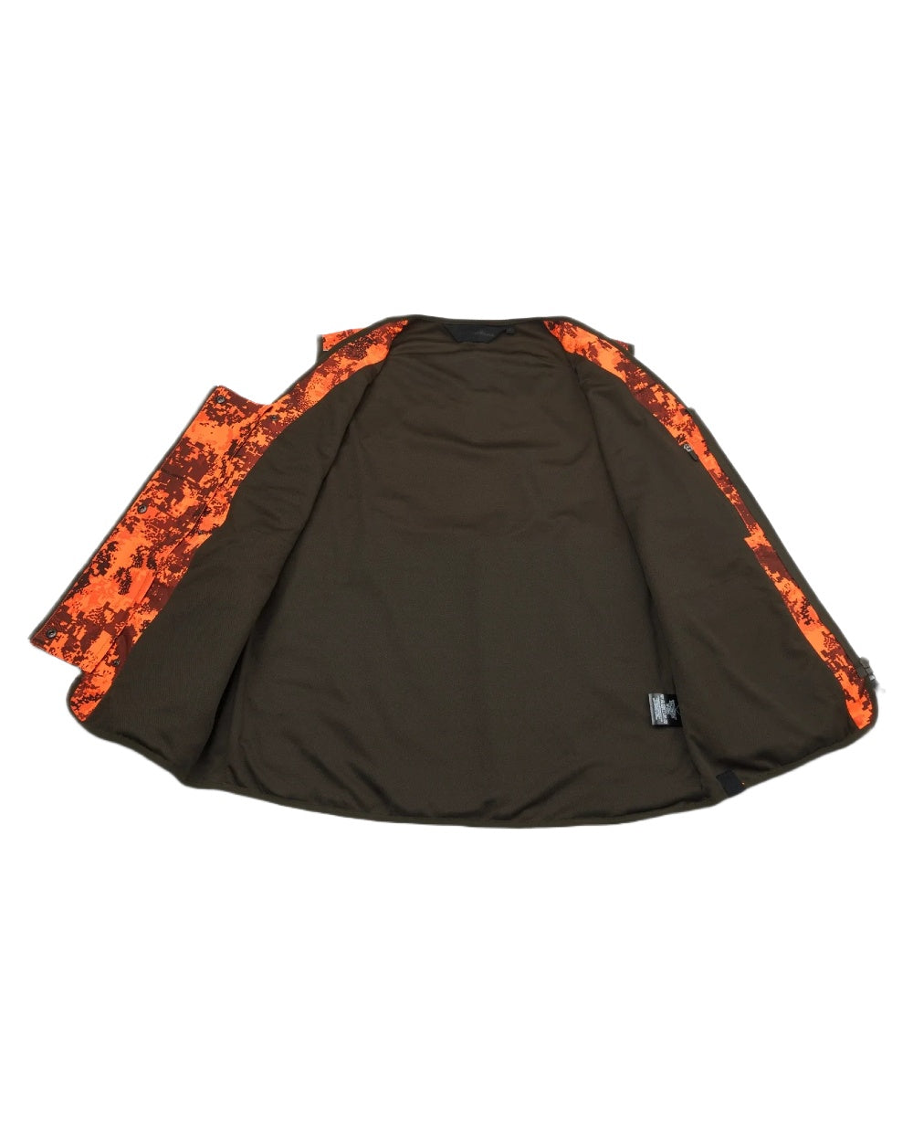 Dark Green Orange Blaze coloured Northern Hunting Mens Falkor Tark Hunting Vest on white background 