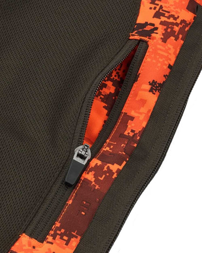 Dark Green Orange Blaze coloured Northern Hunting Mens Falkor Tark Hunting Vest on white background 