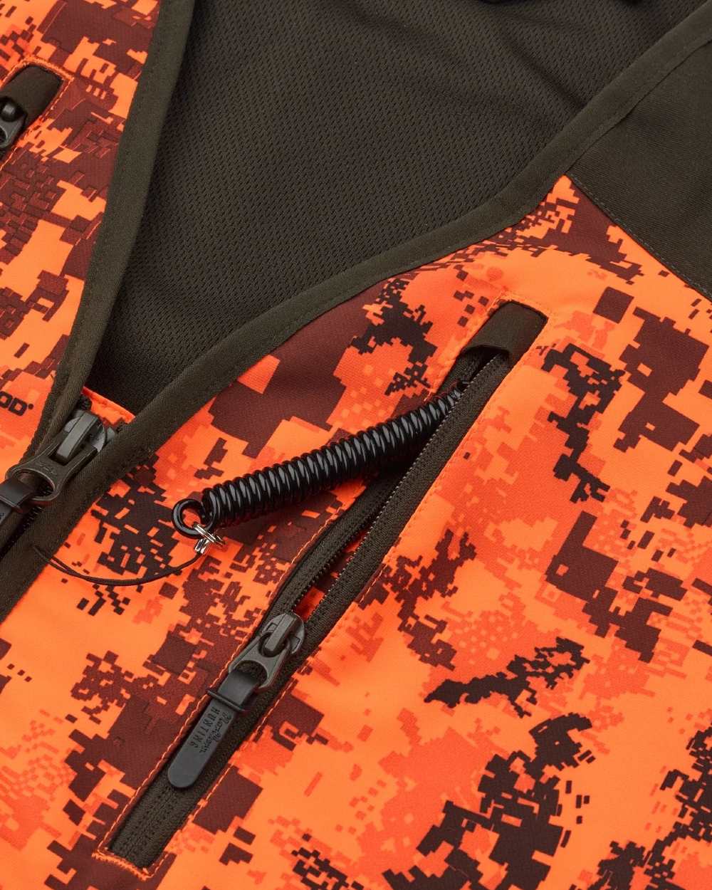 Dark Green Orange Blaze coloured Northern Hunting Mens Falkor Tark Hunting Vest on white background 
