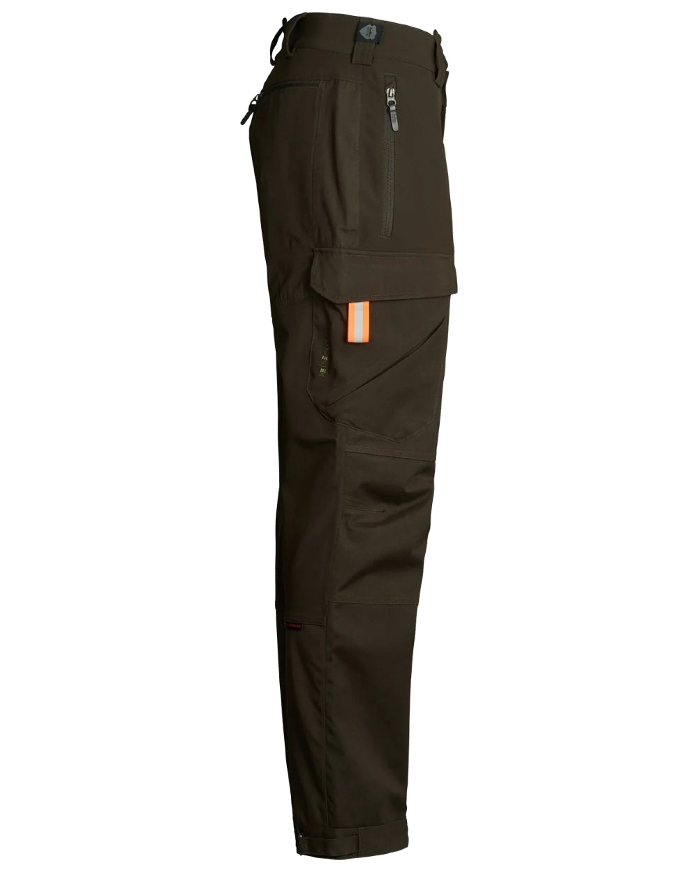 Dark Green coloured Northern Hunting Mens Falkor Vorg Waterproof Hunting Trousers on white background 