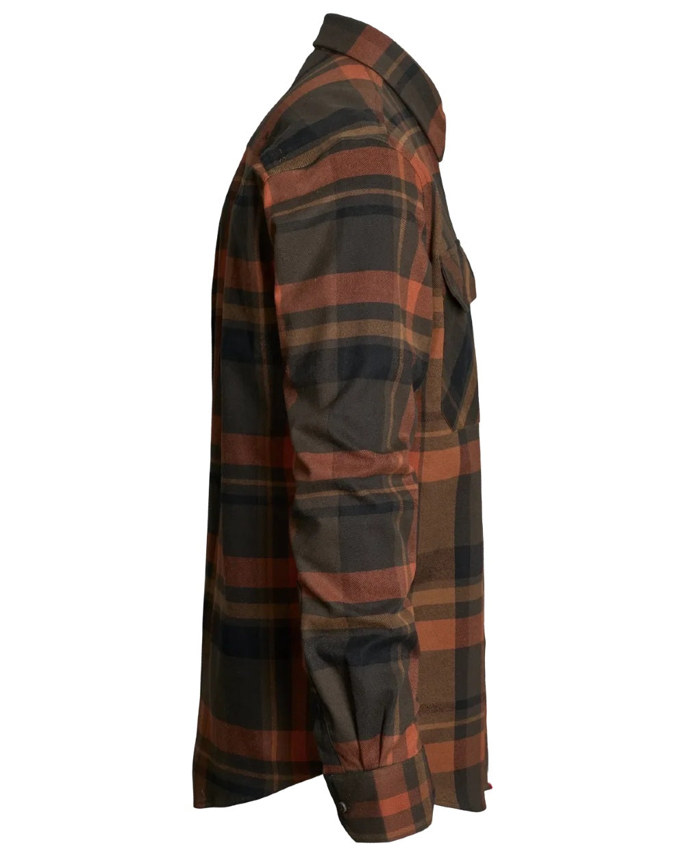 Orange coloured Northern Hunting Mens Fjord Organic Cotton Shirt on white background 