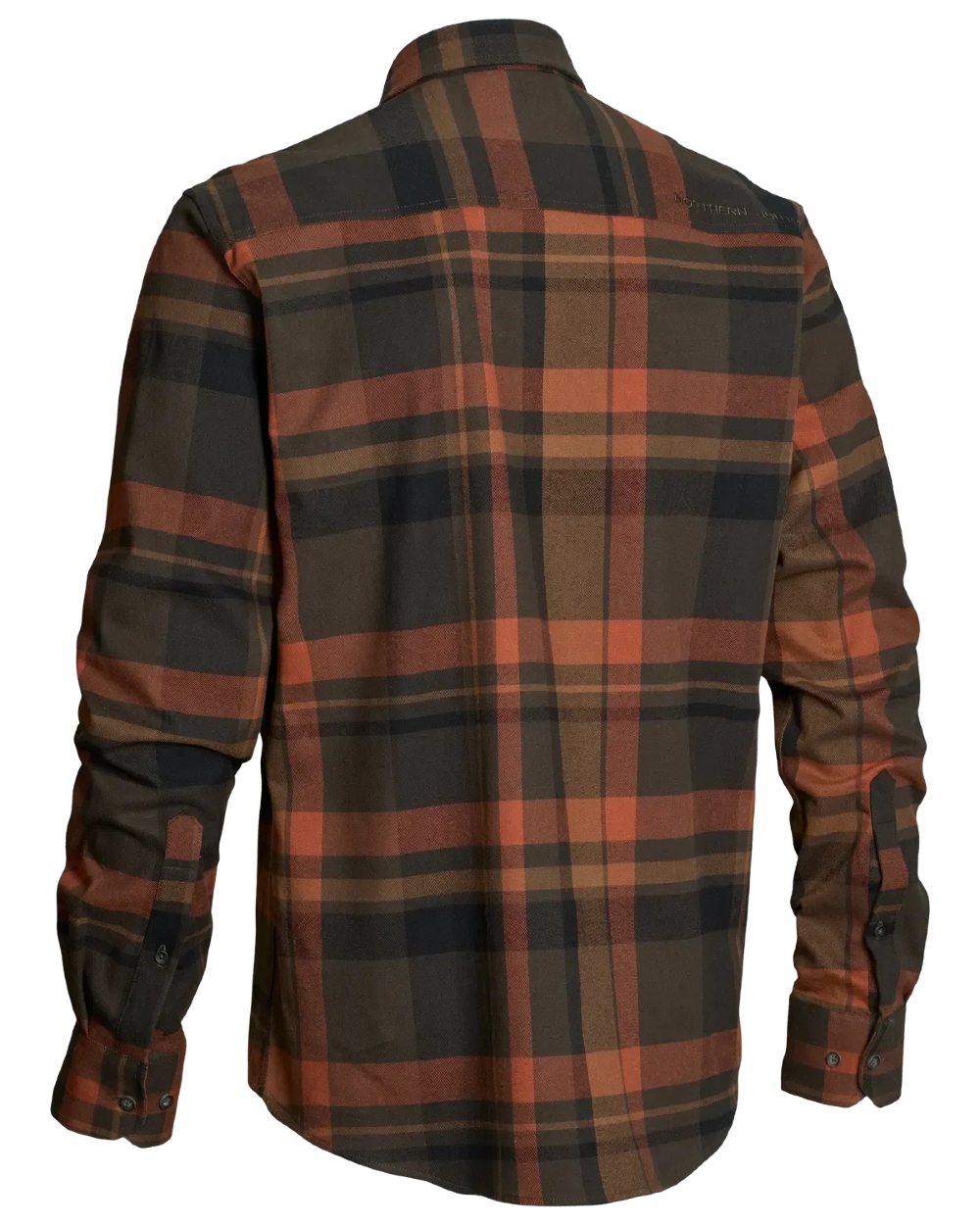 Orange coloured Northern Hunting Mens Fjord Organic Cotton Shirt on white background 