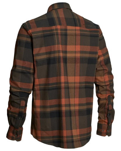 Orange coloured Northern Hunting Mens Fjord Organic Cotton Shirt on white background 