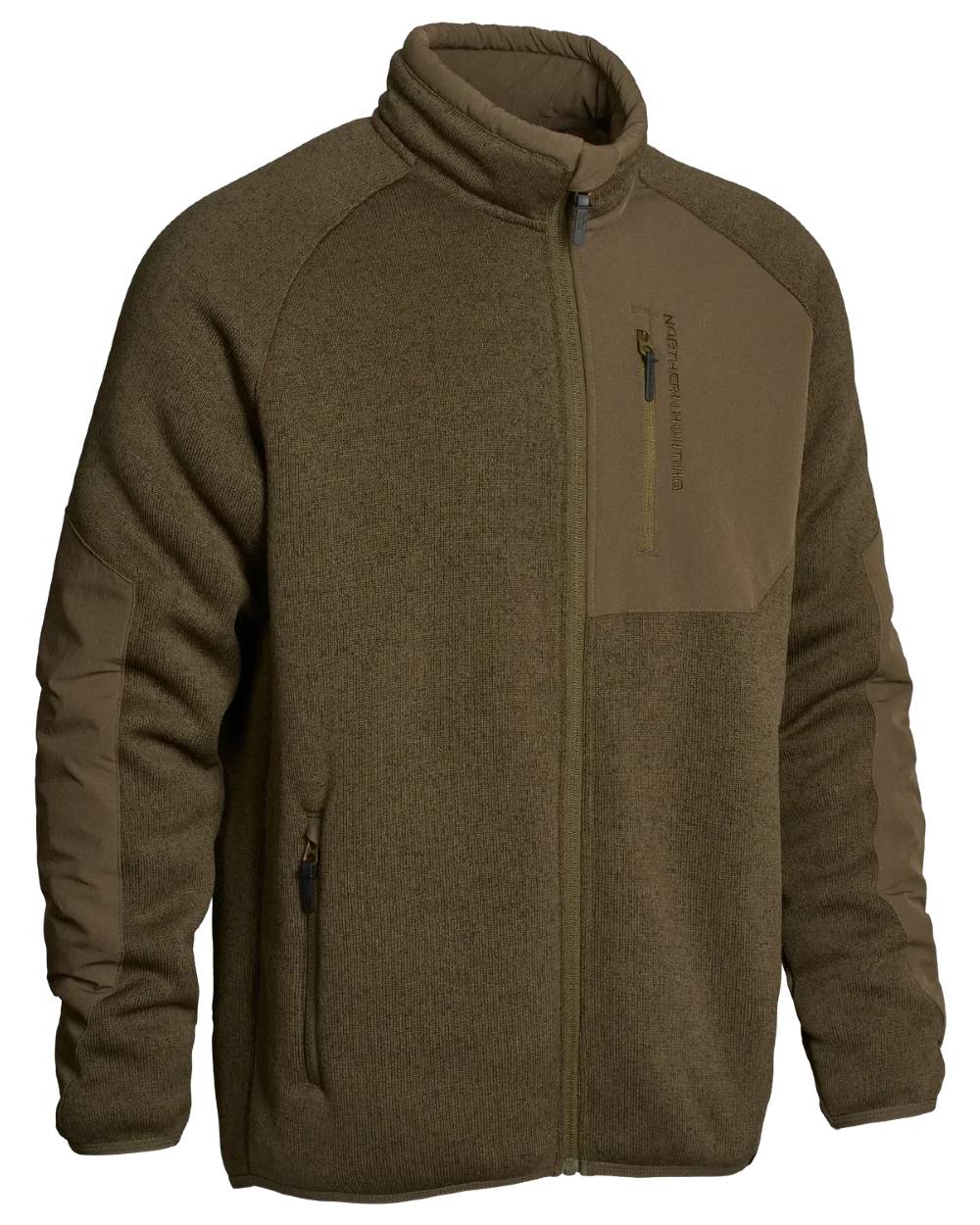Green coloured Northern Hunting Mens Helge Fleece Jacket on white background 