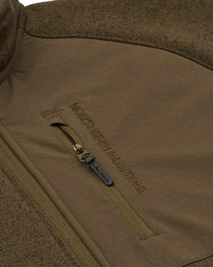 Green coloured Northern Hunting Mens Helge Fleece Jacket on white background 