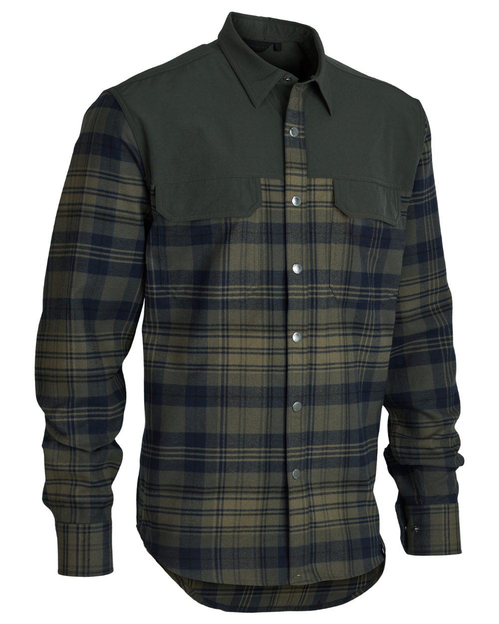 Blue coloured Northern Hunting Mens Kjall Cotton Flannel Shirt on white background 