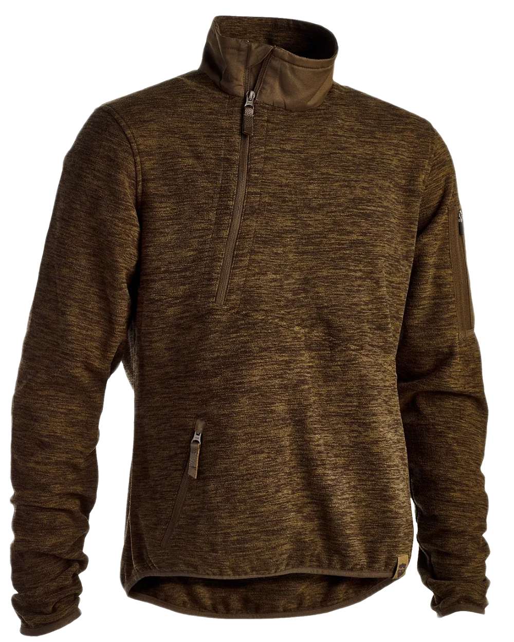 Brown coloured Northern Hunting Mens Thorlak Fleece Sweatshirt on white background 