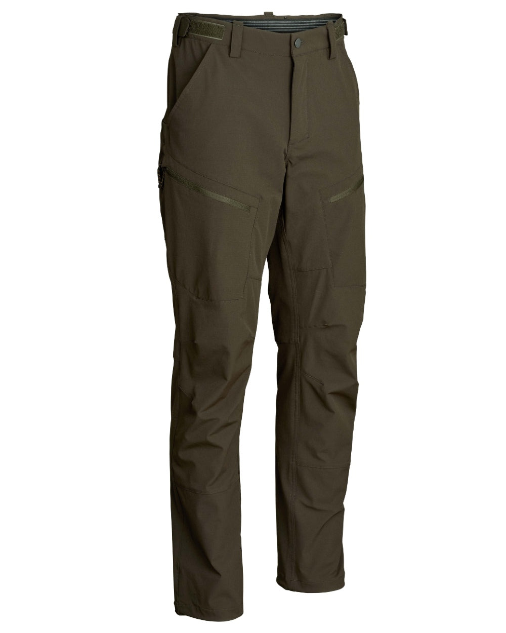 Dark Green coloured Northern Hunting Mens Toke Light Tanatex Outdoor Trousers on white background 