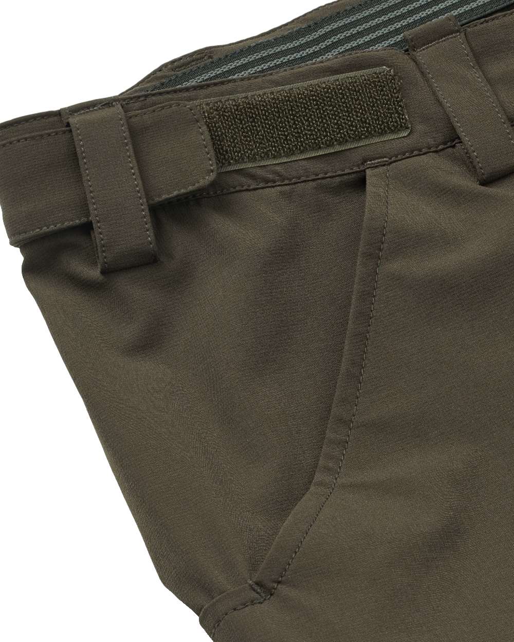 Dark Green coloured Northern Hunting Mens Toke Light Tanatex Outdoor Trousers on white background 