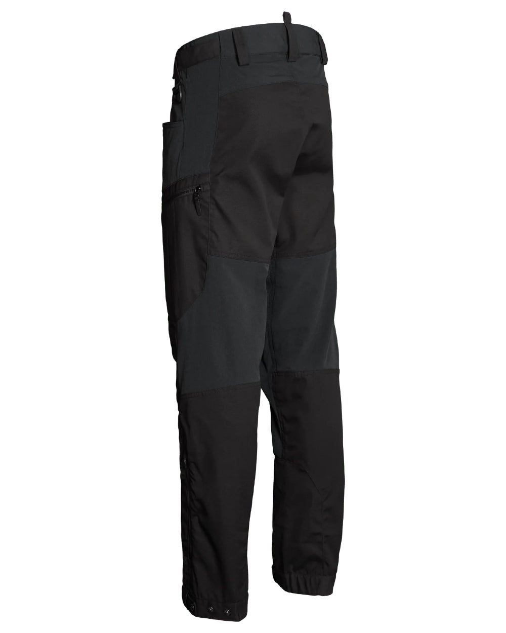 Black coloured Northern Hunting Mens Trond Pro Outdoor Trousers on white background 
