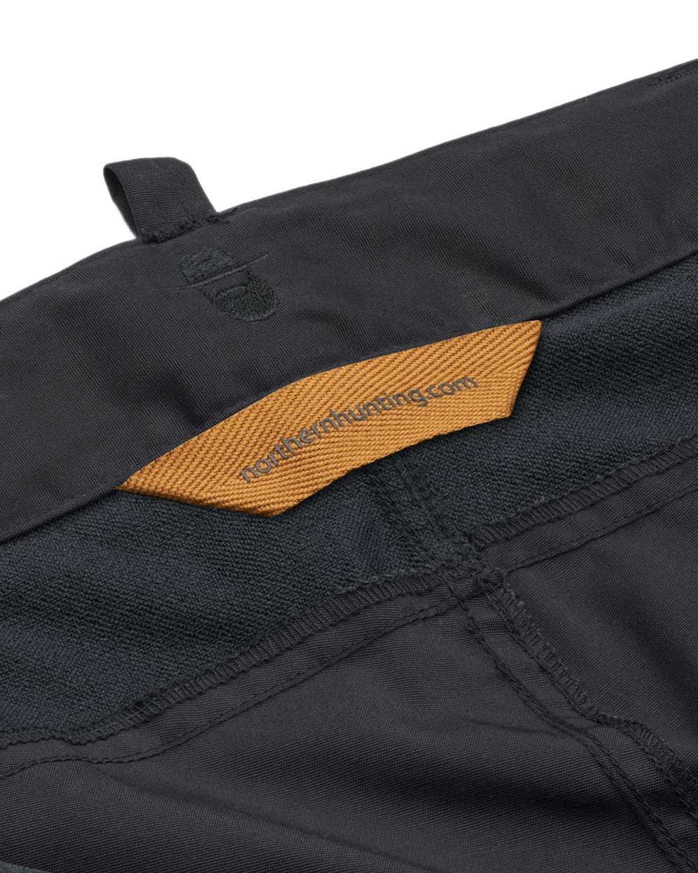 Black coloured Northern Hunting Mens Trond Pro Outdoor Trousers on white background 