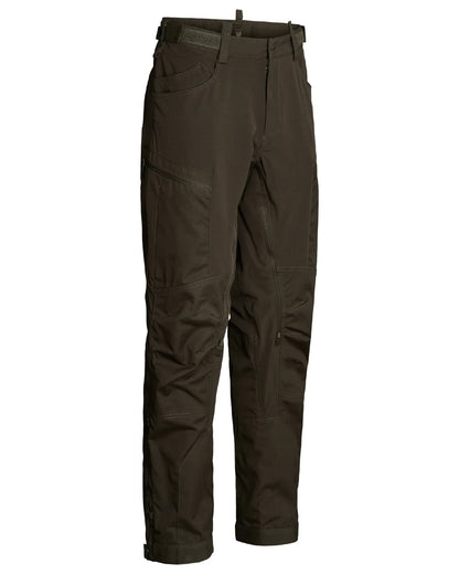 Dark Green coloured Northern Hunting Mens Trond Pro Outdoor Trousers on white background 