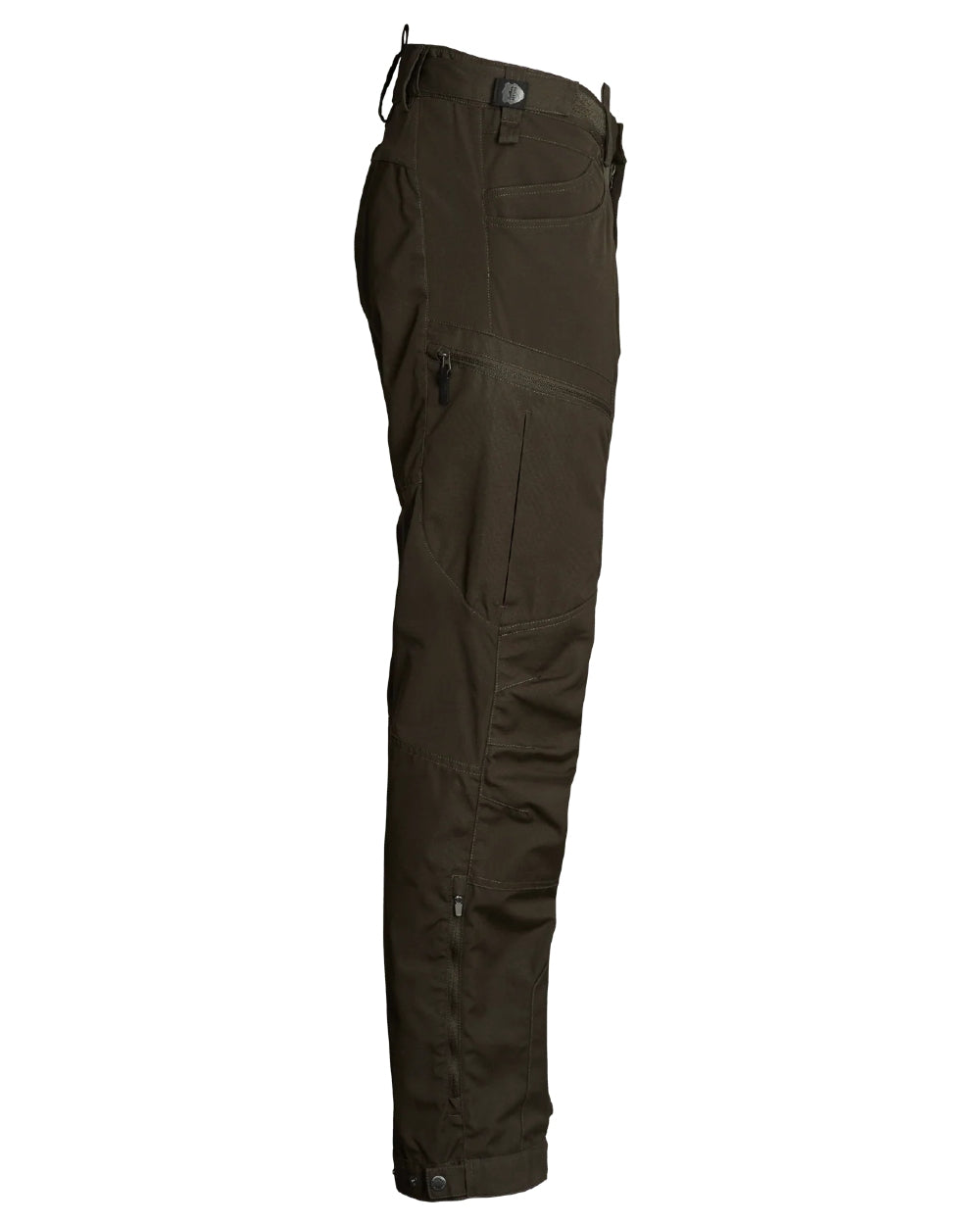 Dark Green coloured Northern Hunting Mens Trond Pro Outdoor Trousers on white background 
