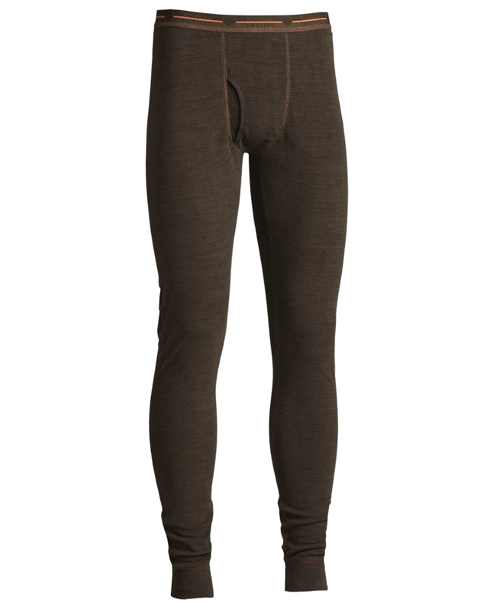 Brown coloured Northern Hunting Mens Vidar Baselayer Pants on white background 