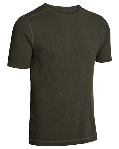 Dark Green coloured Northern Hunting Norr Alk Short Sleeve Baselayer Top on white background 