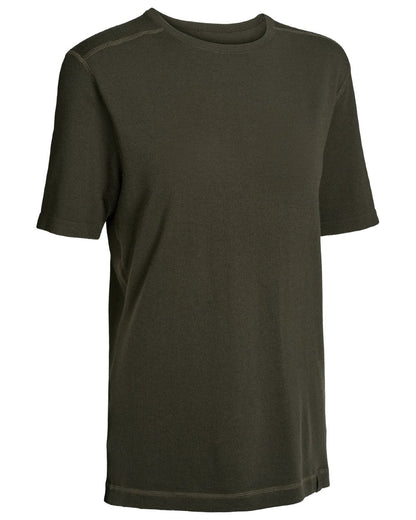 Dark Green coloured Northern Hunting Norr Alk Short Sleeve Baselayer Top on white background 