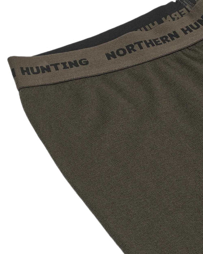 Dark Green coloured Northern Hunting Norr Fal Baselayer Pants on white background 