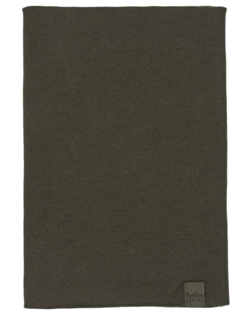 Dark Green coloured Northern Hunting Norr Lark Merino Neck Gaiter  on white background 
