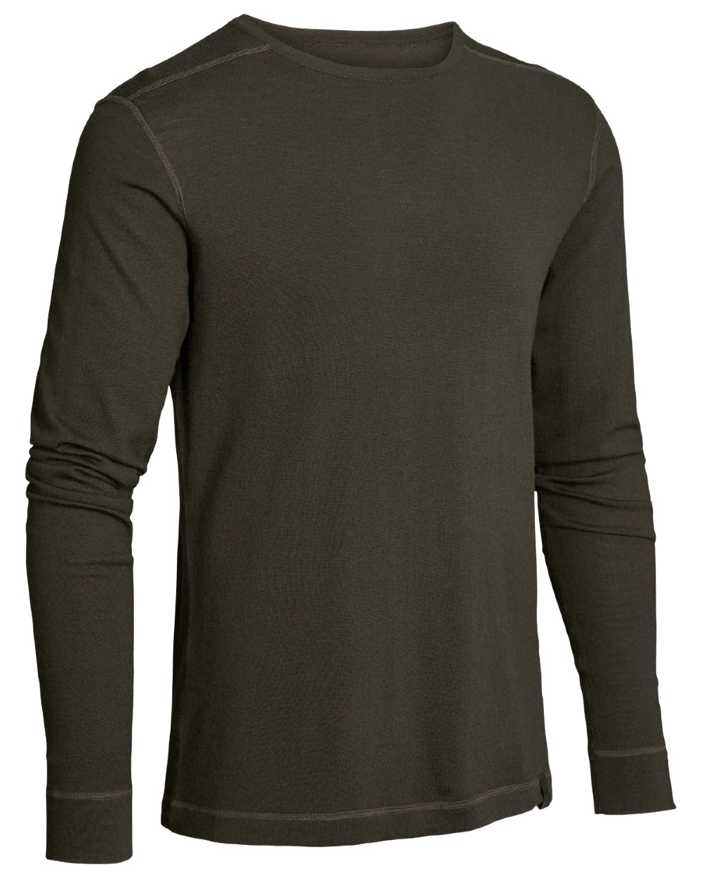 Dark Green coloured Northern Hunting Norr Vik Long Sleeve Baselayer Top on white background 