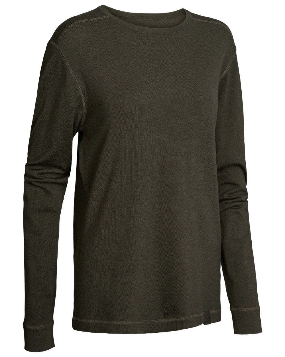 Dark Green coloured Northern Hunting Norr Vik Long Sleeve Baselayer Top on white background 