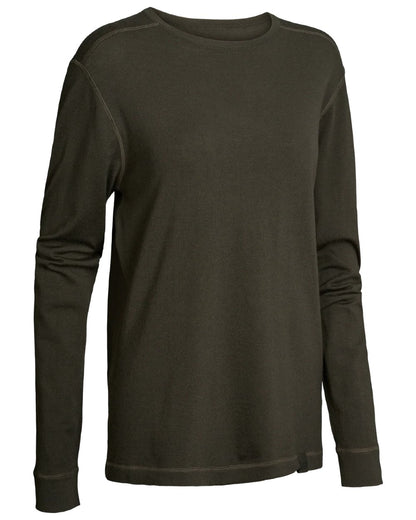 Dark Green coloured Northern Hunting Norr Vik Long Sleeve Baselayer Top on white background 