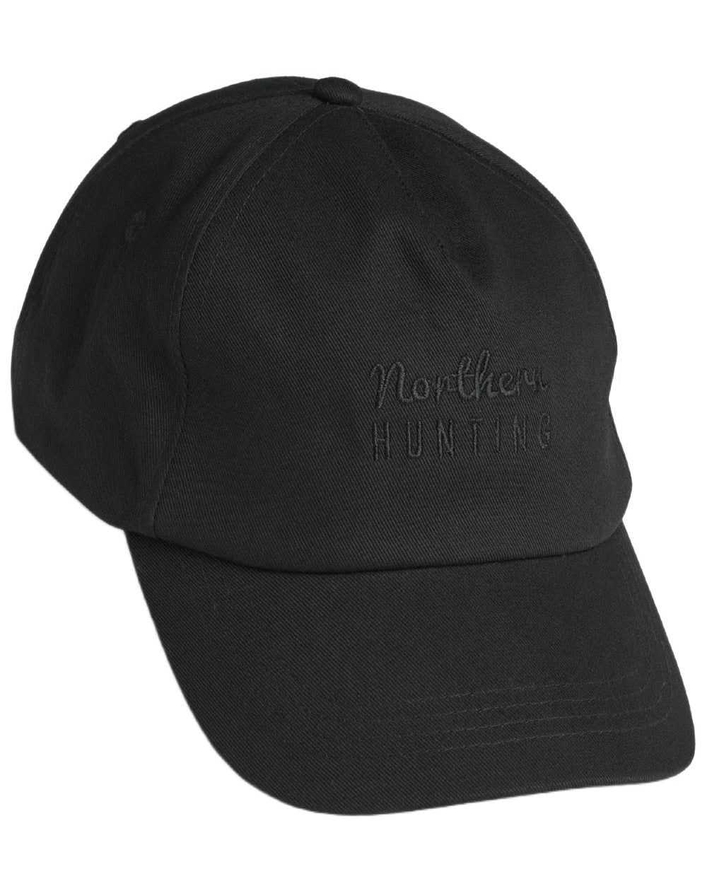 Black coloured Northern Hunting Ravn Water Repellent Cap on white background 