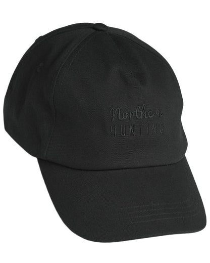 Black coloured Northern Hunting Ravn Water Repellent Cap on white background 