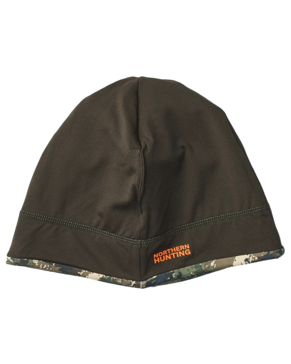 Dark Green Opt2 coloured Northern Hunting Rune Reversible Stretch Beanie on white background 