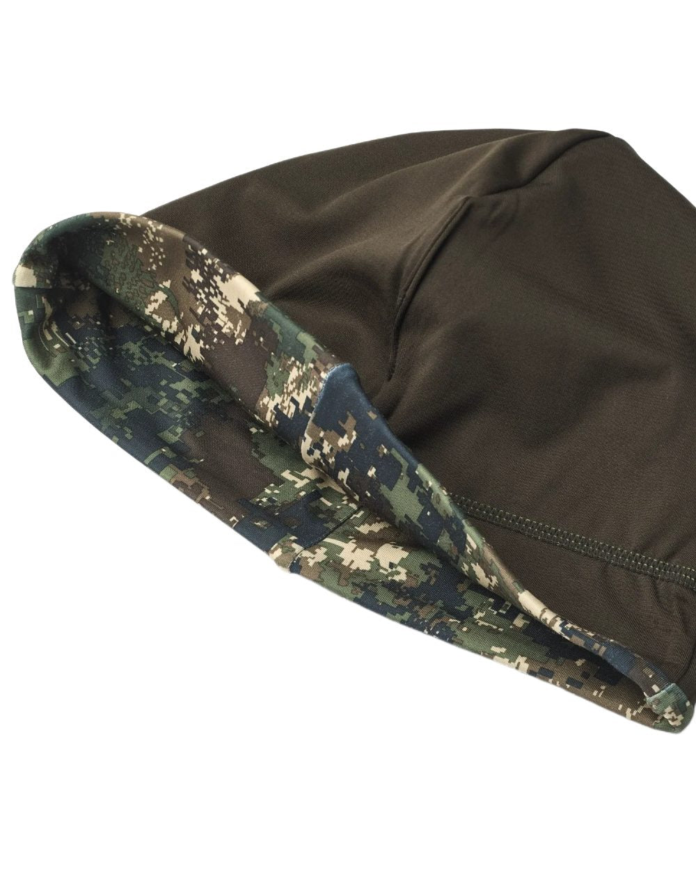 Dark Green Opt2 coloured Northern Hunting Rune Reversible Stretch Beanie on white background 