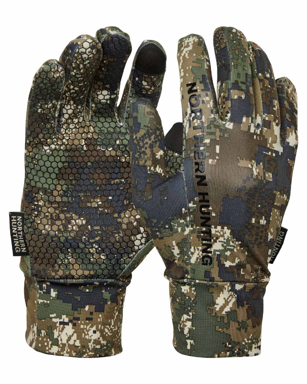 Opt2 Camo Print coloured Northern Hunting Sigvald Hunting Gloves on white background 