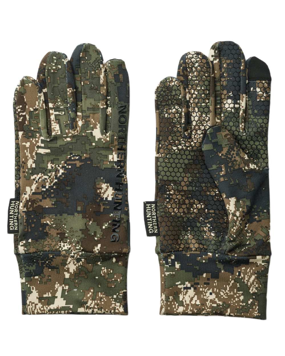 Opt2 Camo Print coloured Northern Hunting Sigvald Hunting Gloves on white background 
