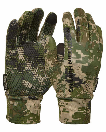 Opt9 Camo Print coloured Northern Hunting Sigvald Hunting Gloves on white background 