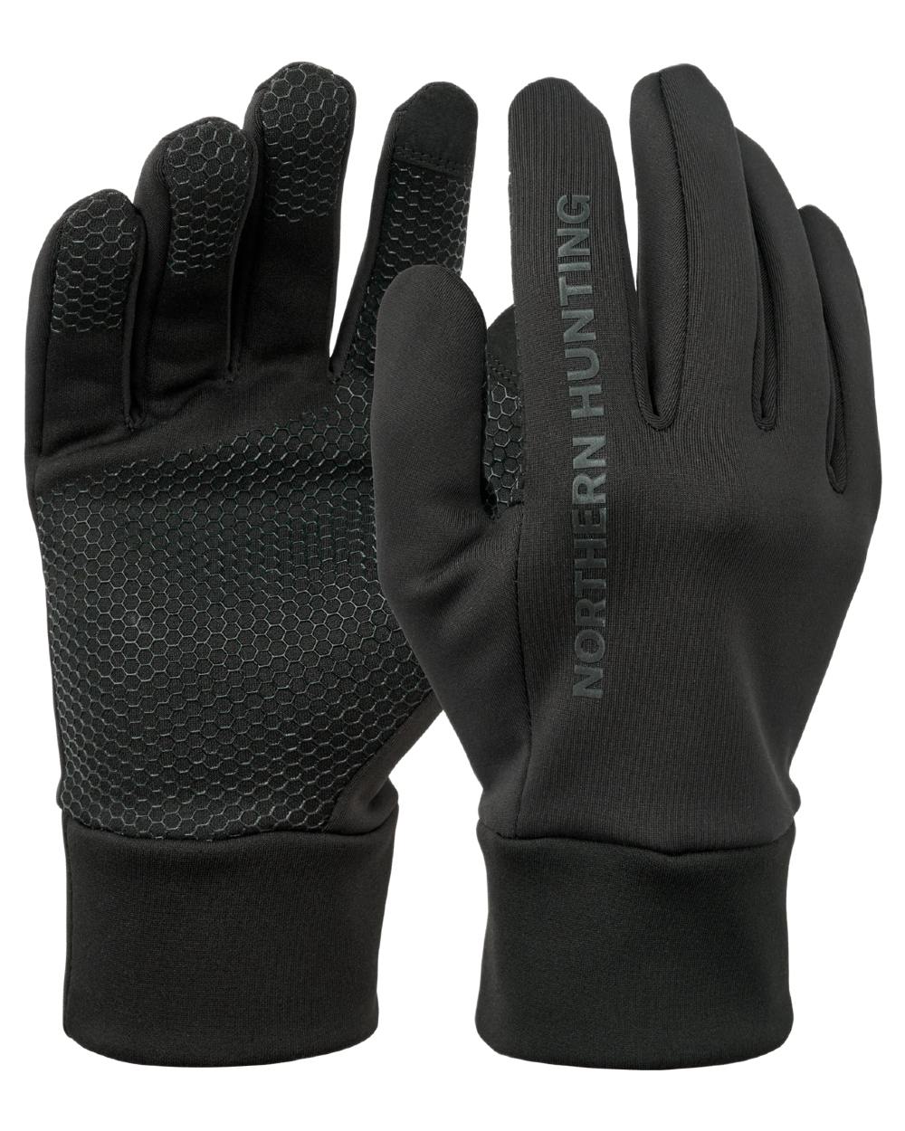 Black coloured Northern Hunting Skarde Gloves on white background 