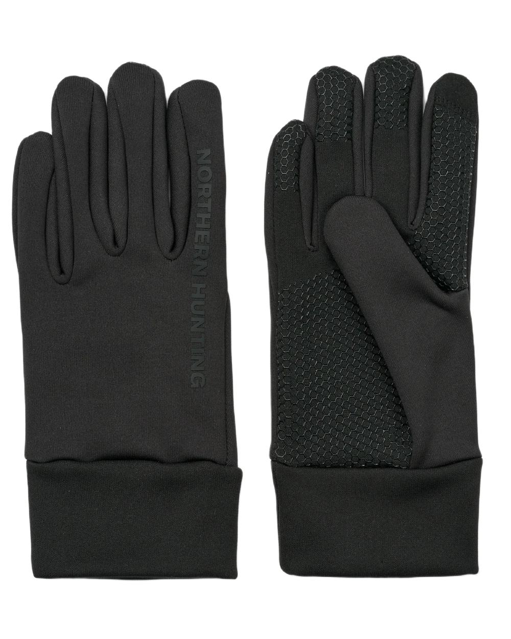 Black coloured Northern Hunting Skarde Gloves on white background 