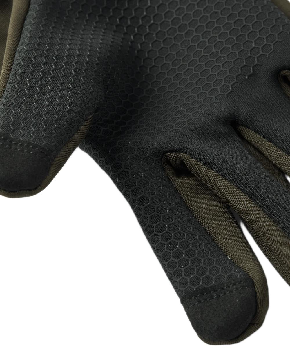 Dark Green coloured Northern Hunting Skarde Gloves on white background 