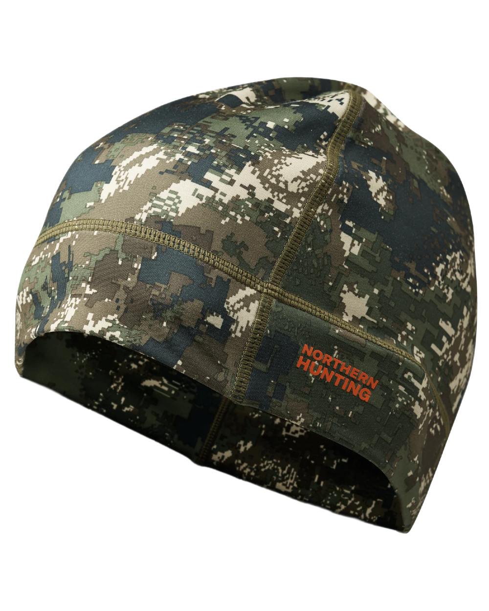 Camo coloured Northern Hunting Trand Stretch Opt2 Beanie on white background 