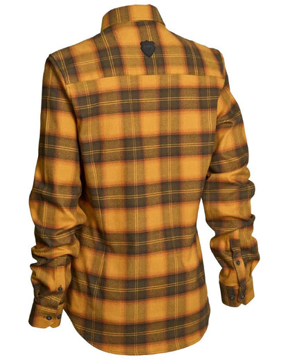 Buckthorn coloured Northern Hunting Womens Astrid Organic Cotton Shirt on white background 