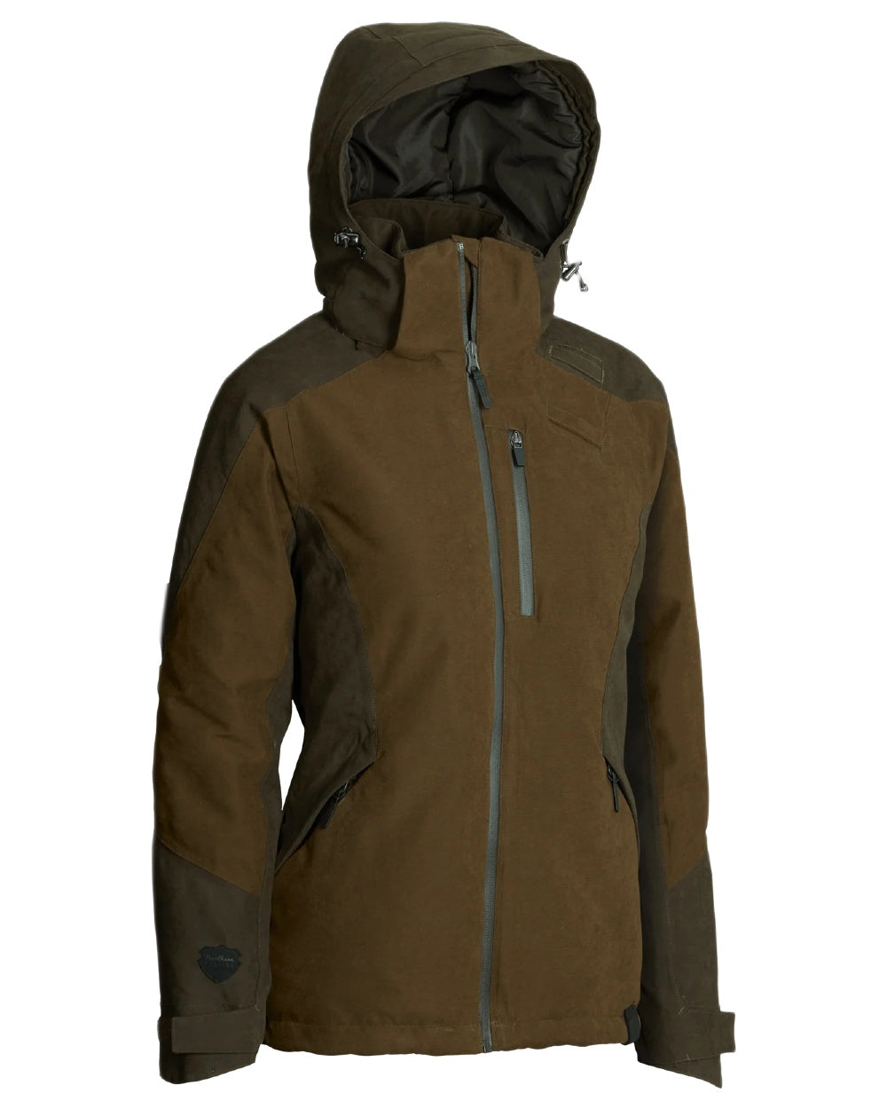 Green coloured Northern Hunting Womens Elk Ragna Waterproof Jacket on white background 