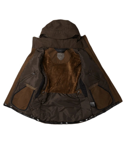 Green coloured Northern Hunting Womens Elk Ragna Waterproof Jacket on white background 
