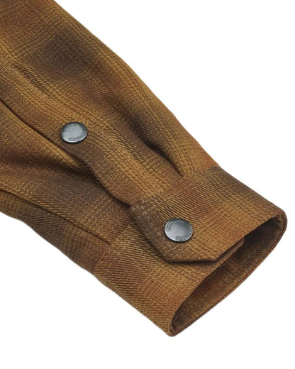Brown coloured Northern Hunting Womens Estrid Insulated Flannel Shirt on white background 