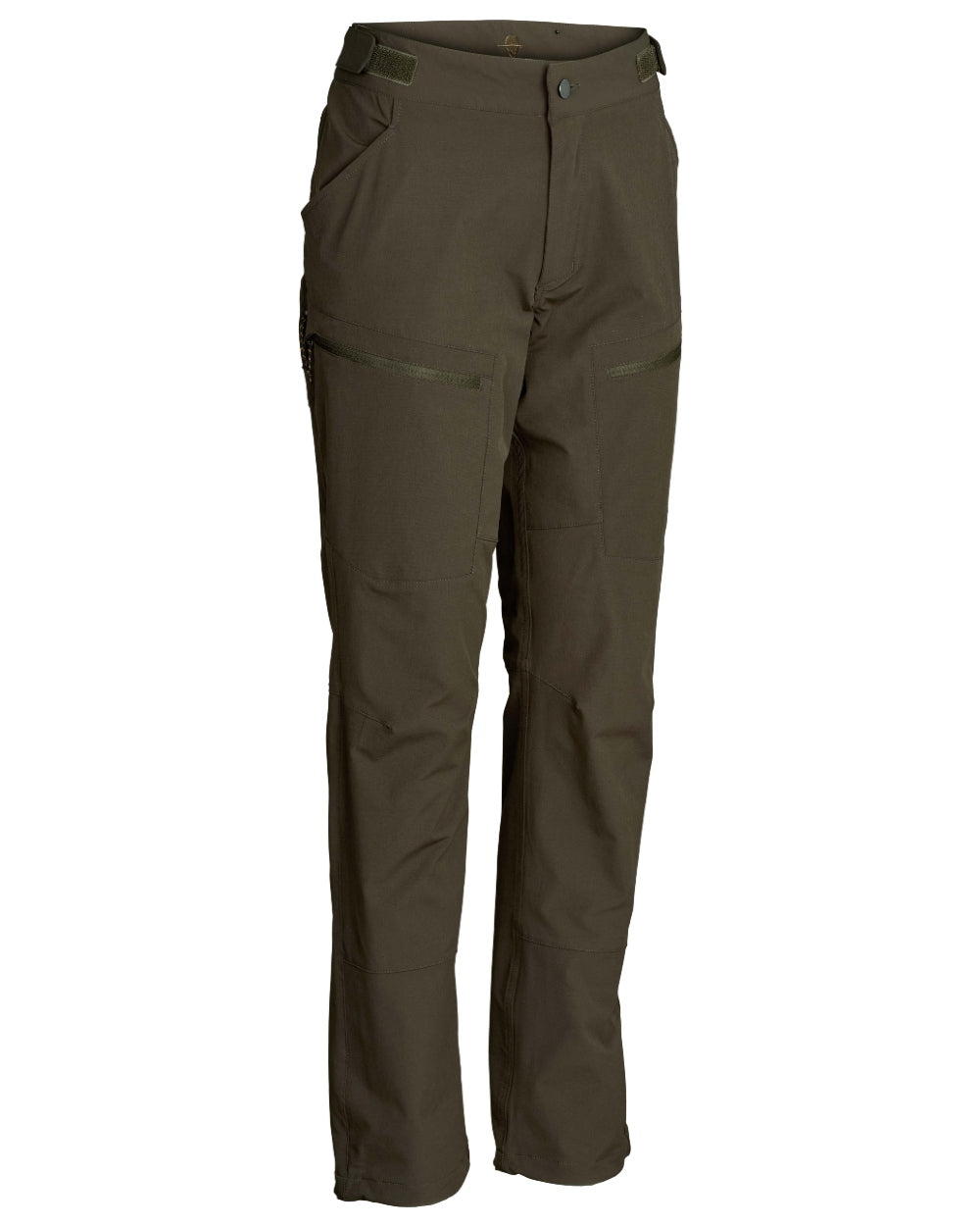 Dark Green coloured Northern Hunting Womens Eydis Light Tanatex Outdoor Trousers on white background 