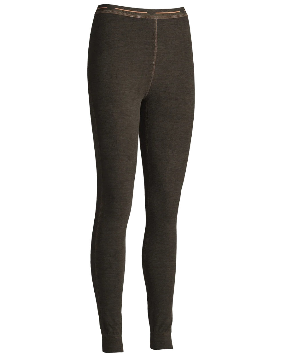 Brown coloured Northern Hunting Womens Fenja Baselayer Pants on white background 