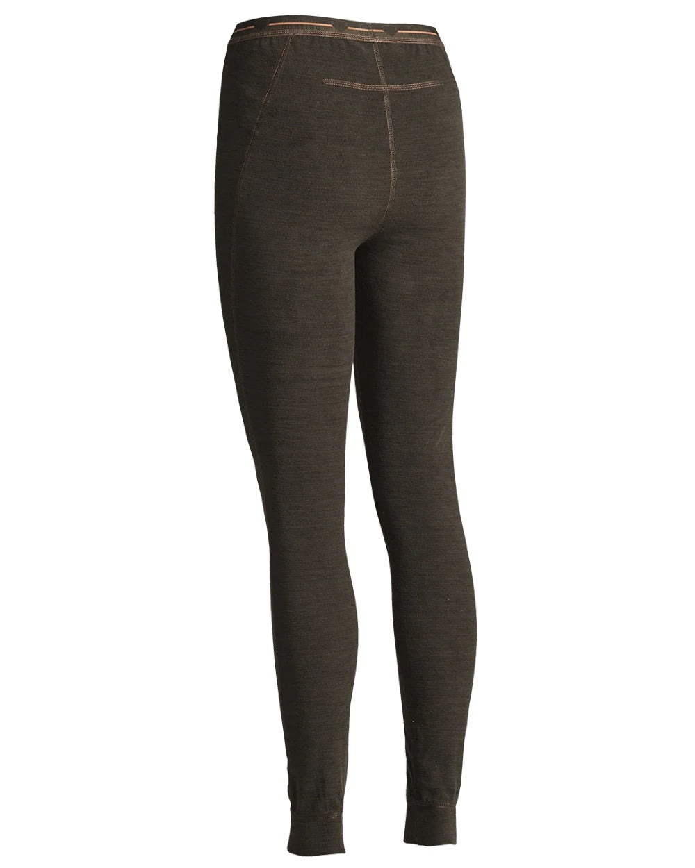 Brown coloured Northern Hunting Womens Fenja Baselayer Pants on white background 