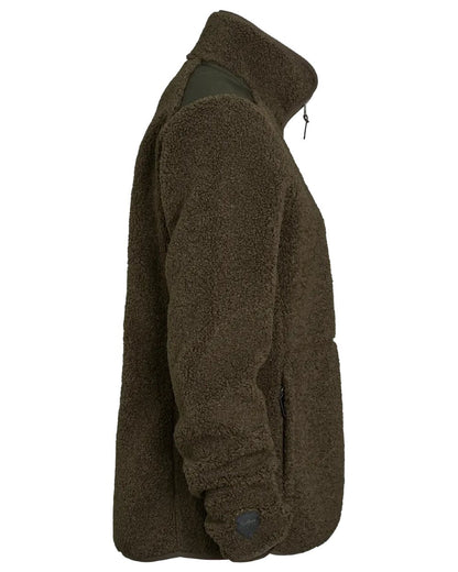 Dark Green coloured Northern Hunting Womens Gudrun Sherpa Fleece on white background 