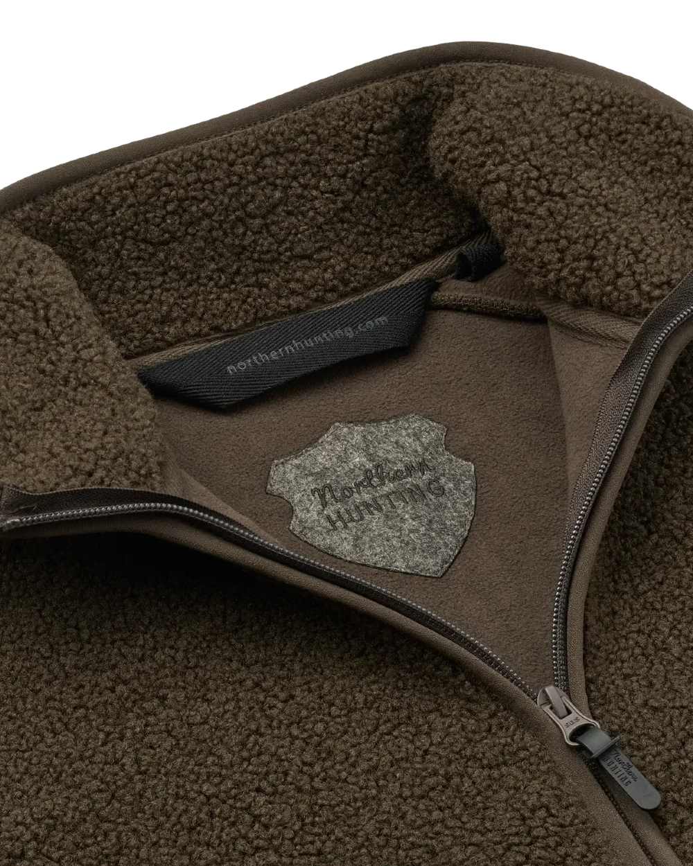 Dark Green coloured Northern Hunting Womens Gudrun Sherpa Fleece on white background 