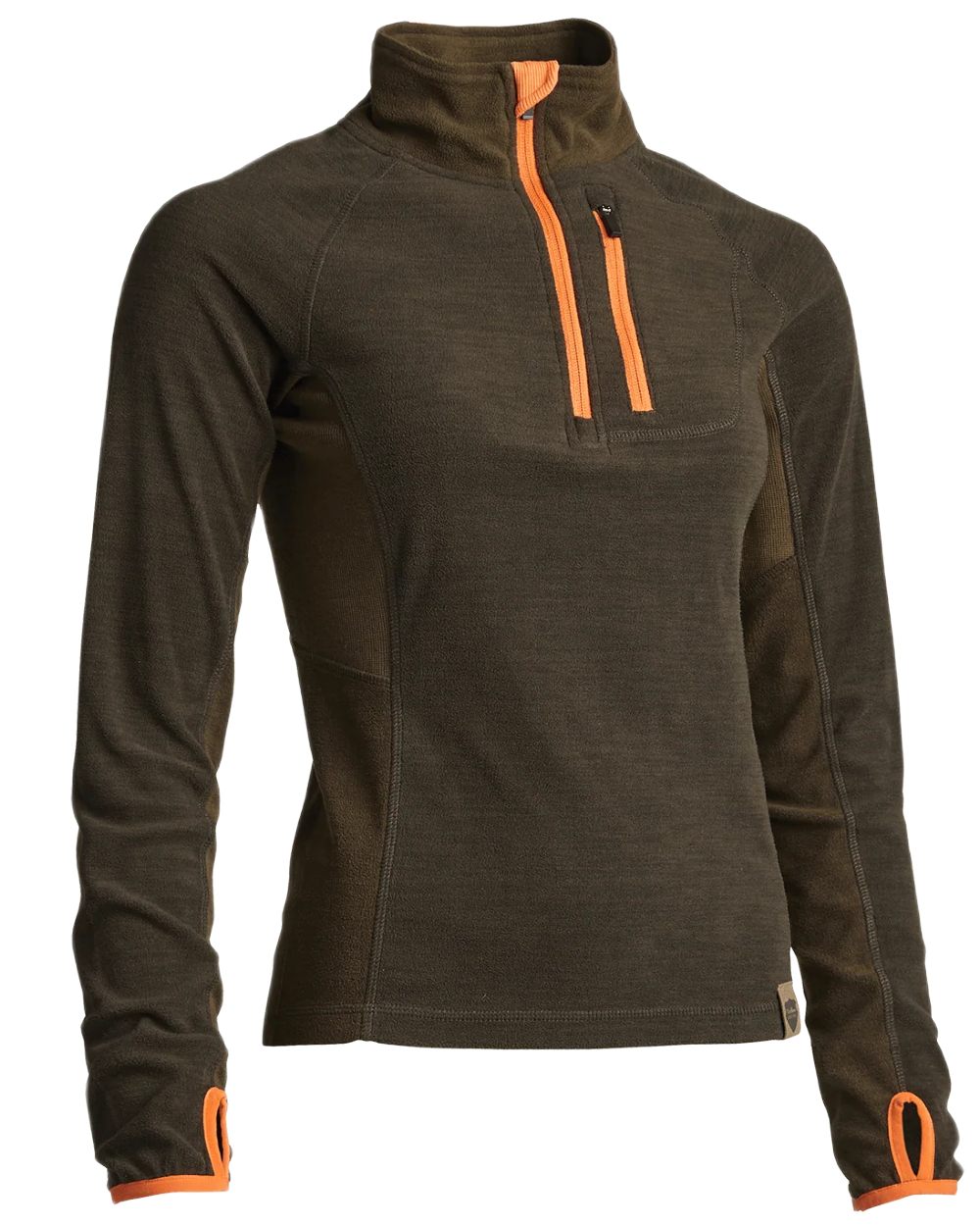 Brown coloured Northern Hunting Womens Revna Baselayer Top on white background 