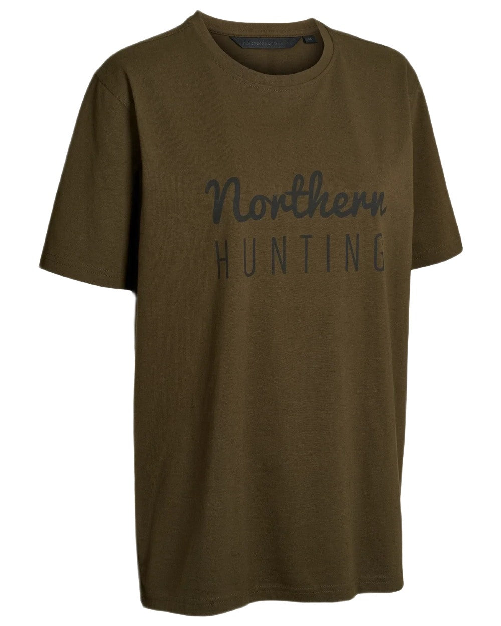 Green coloured Northern Hunting Womens Ronja Cotton T-Shirt on white background 